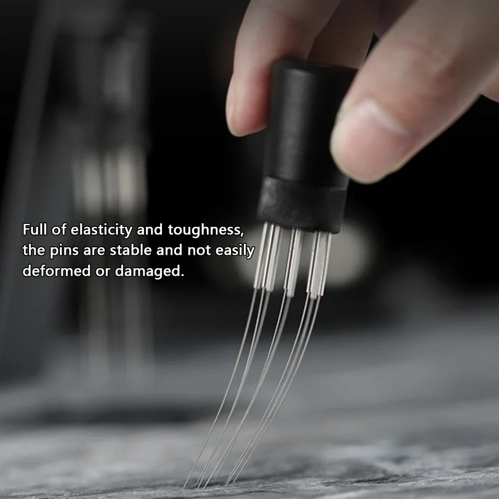 Espresso Coffee Stirrer Needle with 8 Needles Magnetic Abortion Stand Barista Coffee Stirring Distribution Tools