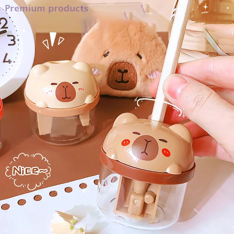 Portable Mini Manual Pencil Sharpener Cartoon Cute Capybara Pencil Sharpener Office School Supplies Student Stationery Gifts