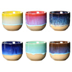 Kiln Change China Ceramic Tea Cup Pottery Jianzhan Drinkware  Temmoku Glaze Porcelain Kung Fu Cups Set for Water Latte Milk