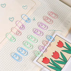 50pcs Metal Macaron Love Heart Paper Clips Gold Rose Gold Mini Bookmark Ticket Photo Binder Clips Patchwork Clip Office Supplies