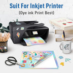 10 Sheets Printable Vinyl Sticker Paper Waterproof A4 Transparent Copy Paper for Inkjet Printer DIY Self-adhesive Label Stickers
