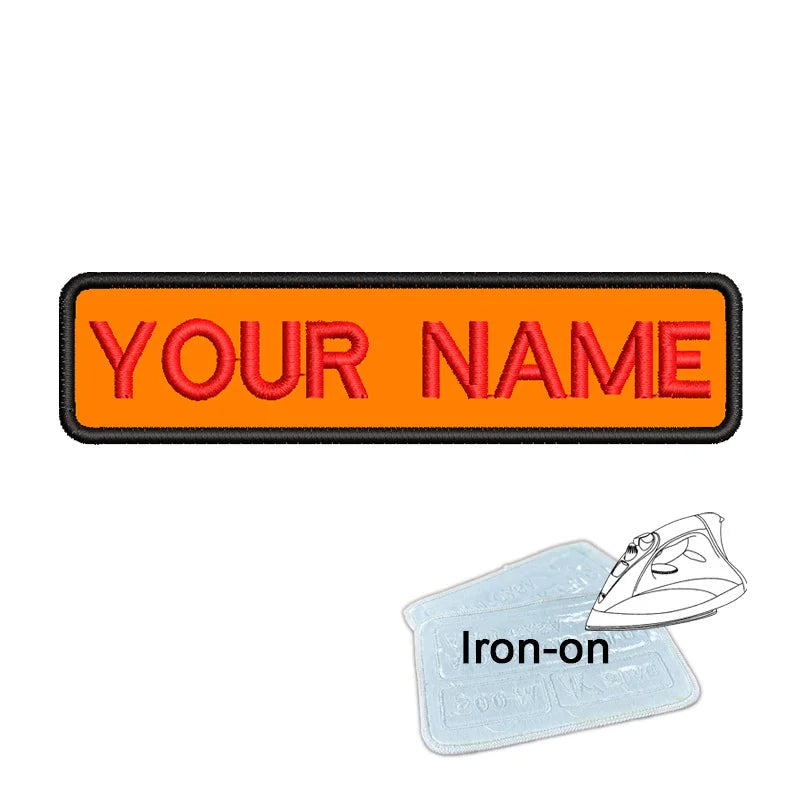 1PC 10cmX2.5cm Custom Personalized Name Embroidered Patch Number Stripes Badge Tags Armband Iron On Backing Hook & Loop Backing