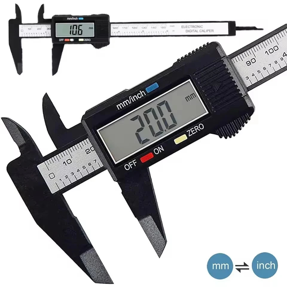 100mm/150mm Electronic Digital Display  Caliper Carbon Fiber Dial Vernier Gauge  Measuring Tool Ruler for Precision Measurement