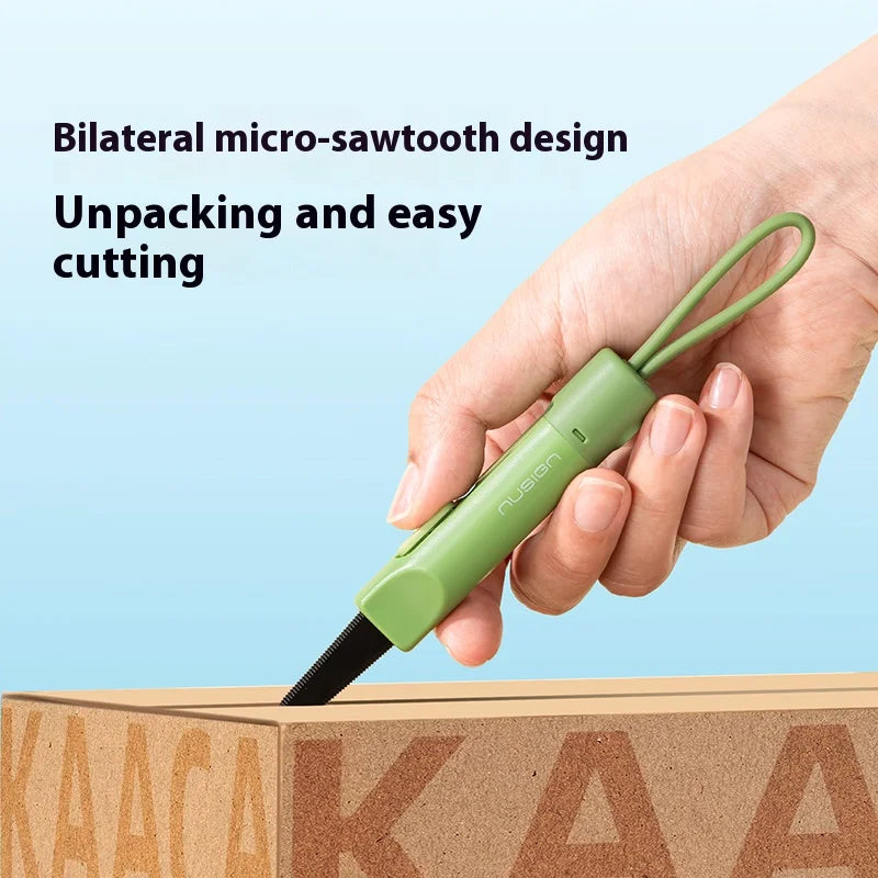 NUSIGN Magnetic Mini Box Cutter Portable Retractable Blade Paper & Letter Opener Durable ABS Material for Office & Home Use