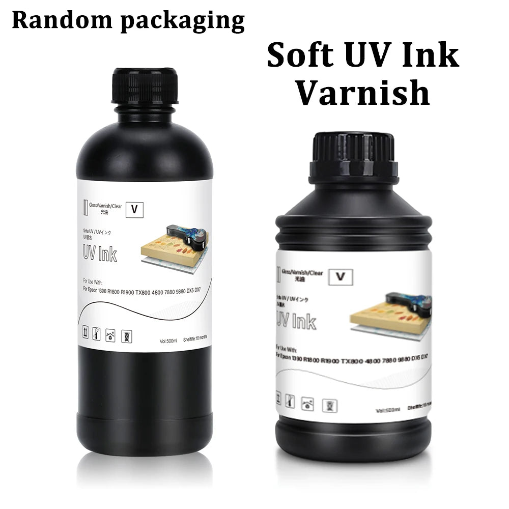500ml LED UV Ink for Epson All Flat UV Printers For Epson 1390 R1800 R1900 TX800 4800 7880 9880 DX5 DX7 Printer
