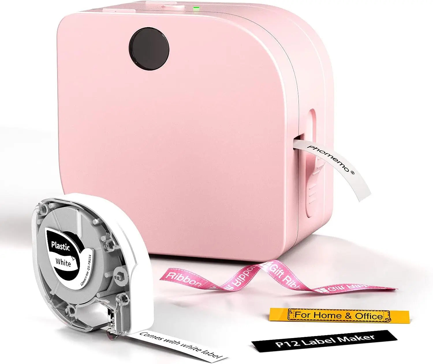 Phomemo P12 Label Maker with Tape Mini Label Printer Machine for Stain Ribbon Portable Bluetooth Label Printer Best Gift