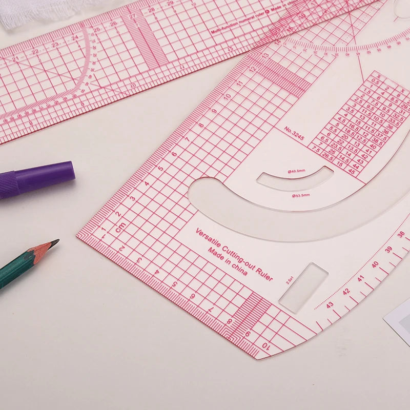 KRABALL Sewing Ruler Set Measure Patchwork Tailor French Curve Ruler for Fabric Drawing Template DIY Sewing Accessories Tool