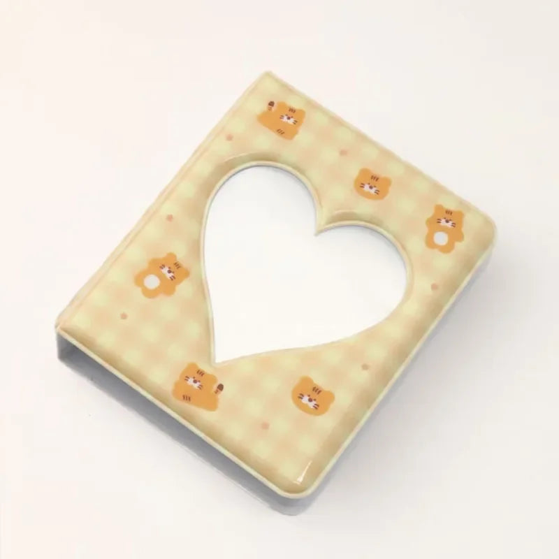 Cute Bear Photo Album 3 Inch Love Heart Hollow Picture Storage Case Kpop Card Binder Name Card Book Photocard Holder 36 Pockets