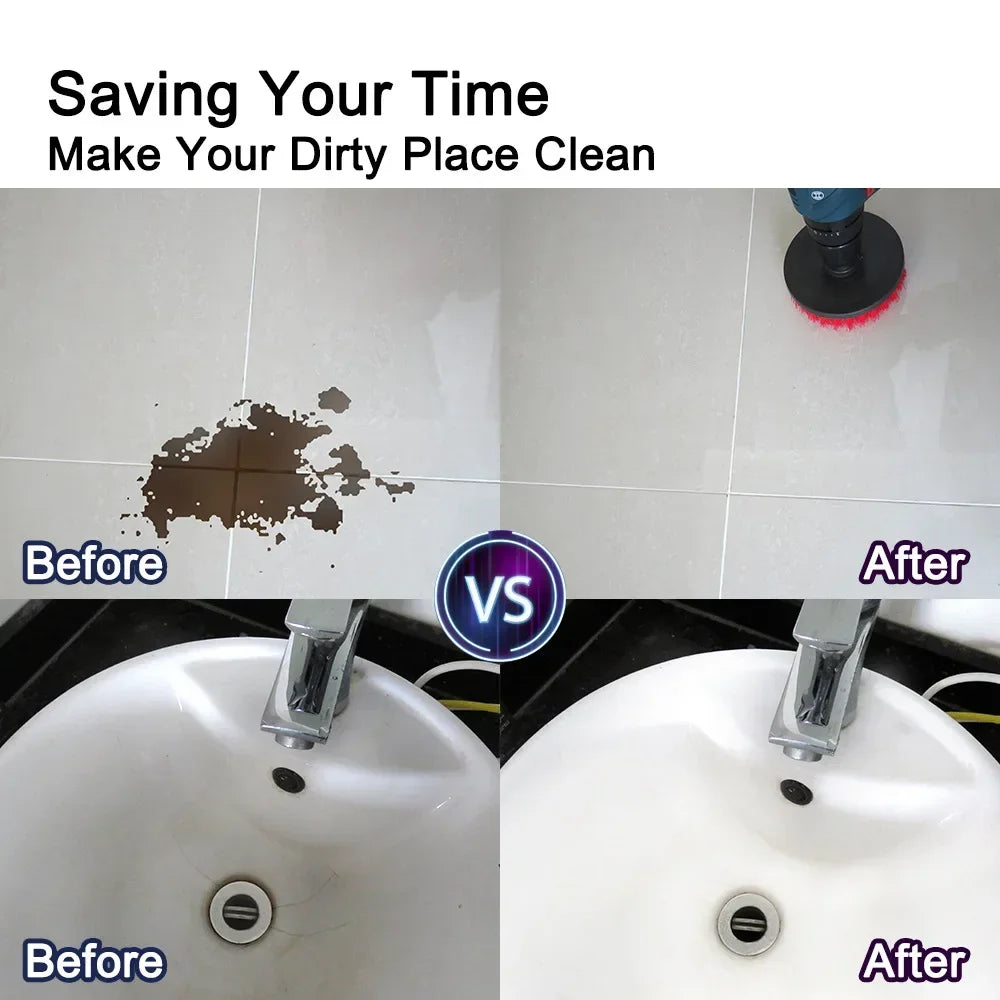 2/3.5/4/5'' Drill Brush Electric Scrubber Brush for Cleaning Bathroom Bathtub Cleaning Brush Scrub Drill Cleaning Tools