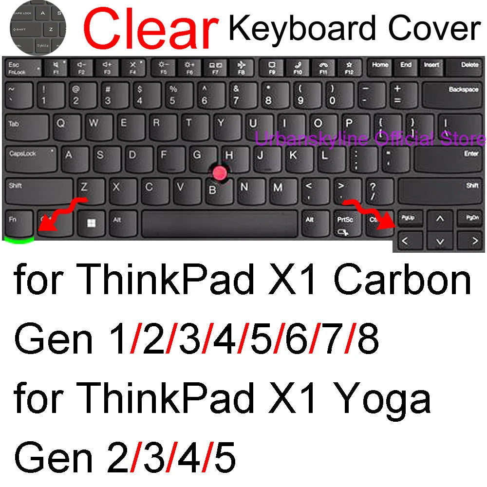 Keyboard Cover for Lenovo ThinkPad 14 X1 Carbon X1 Gen 13 12 11 10 P1 E14 L14 P14s T14 T14s P1 Silicone Protector Skin Case 2025