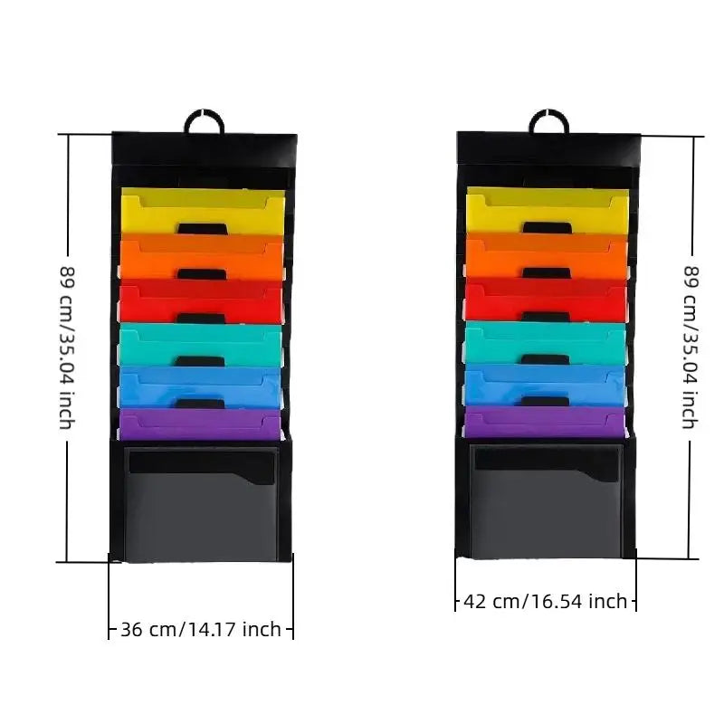 New! File Organizer Folder Hanging Long Size Bond Paper Wall-Mounted Rainbow Classification Large Capacity Office Folder