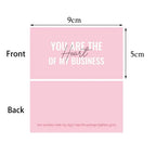 50pcs Pink Double Sided Thank You Cards for Small Business Gift Card Party Decoration Supplies Greeting Cards Package Decoration