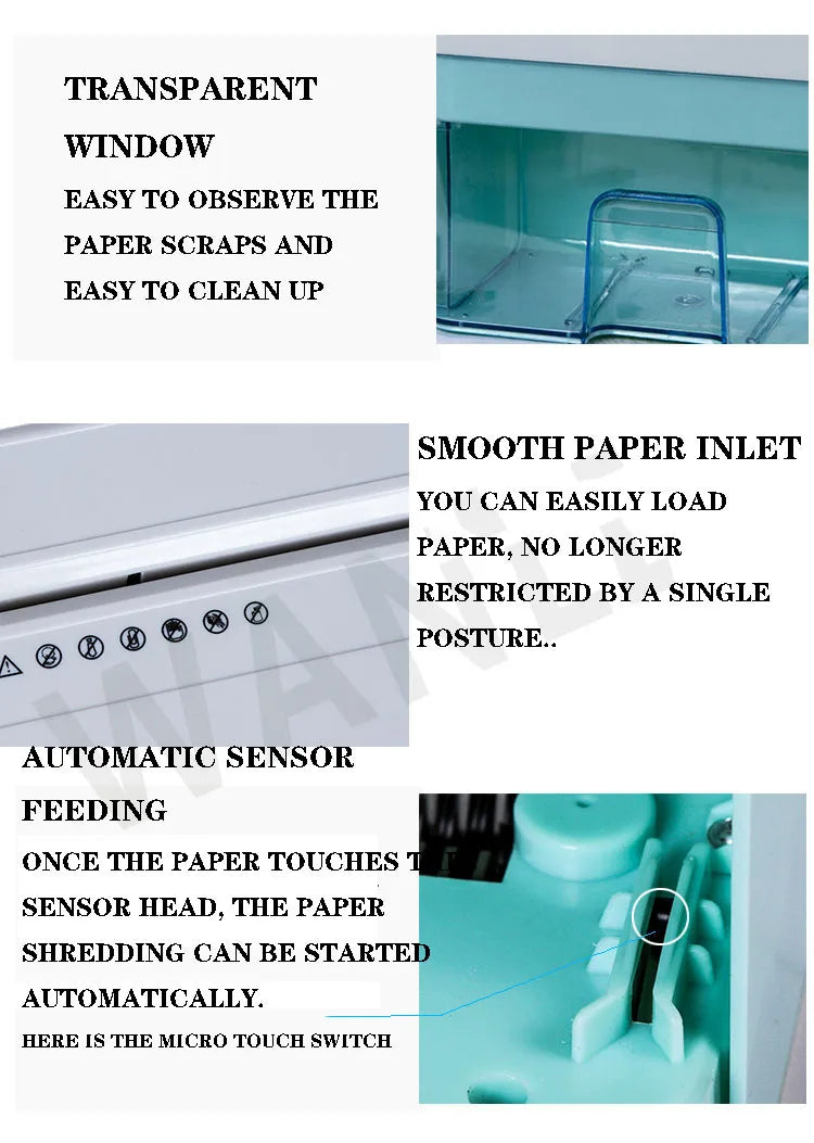 1PC Electric Paper Shredder Electric File Shredder 24v Small Office Household Paper Shredder Granular