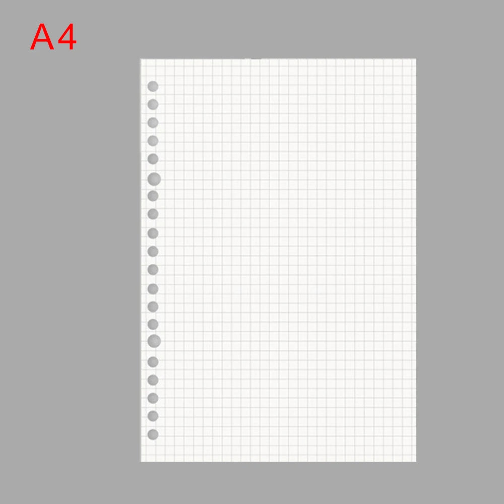 PLRBOK 50 Sheets 100 Pages A5 B5 A4 Loose Leaf Paper Binder Inner Pages 20/26/30 Holes Office Accessories Notebook Stationery