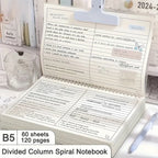 B5 Spiral Multifunctional Notebook Grid/Horizontal Lines Separate the Thick Paper Roll Notepad, Suitable for Planners and Studen