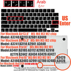Multi-Language Keyboard Protector Compatible with for MacBook Air/Pro M5-M4 A2779,A3434,A3241 | Arabic, FR, RU, ES, IT Layouts