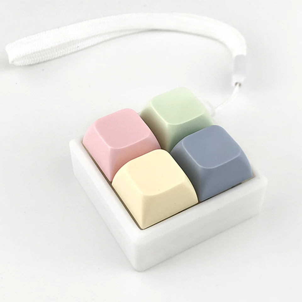 ZAKOL New 2/3/4 Keys Finger Keyboard Keycap Stress Relief Fidget Keychain Pass The Time Key Button Pinch Toy Adult
