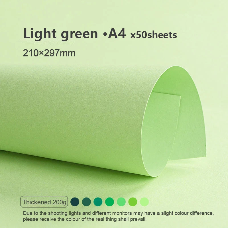 A4 Colored Cardstock 50sheets Thickened Hard Paper 200 gsm Card Stock Colorful Drawing Paper for DIY Art Card Making Scrapbook