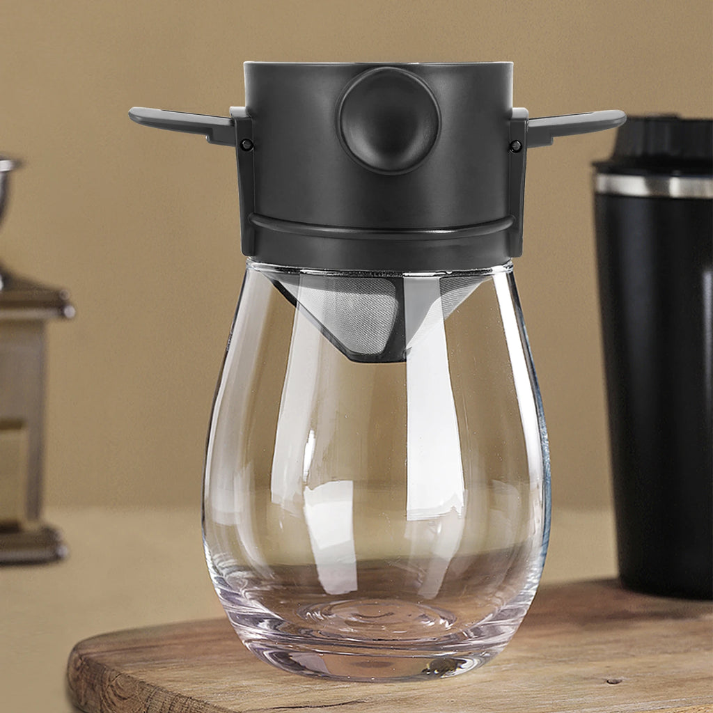 Folding Hand Brewed Coffee Filter Coffee Dripper Cone for Drip Coffee and Tea with Stainless Steel Holder No Filter Paper