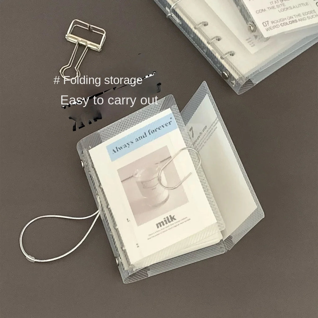 M5 A7 A6 Diagonal PP Three Fold PP Loose Leaf notebook Cover Mini Portable Sticker Small Card Photo Storage Ledger