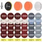 Headlight Repair Restoration Kit Car Polishing Disc 3inch 75mm Auto Waxing Sponge Sanding Pad With Sandpaper For Car Detailing
