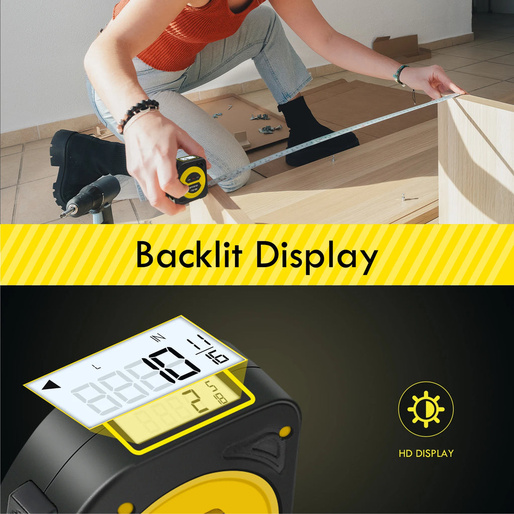 Luminous screen digital tape measure