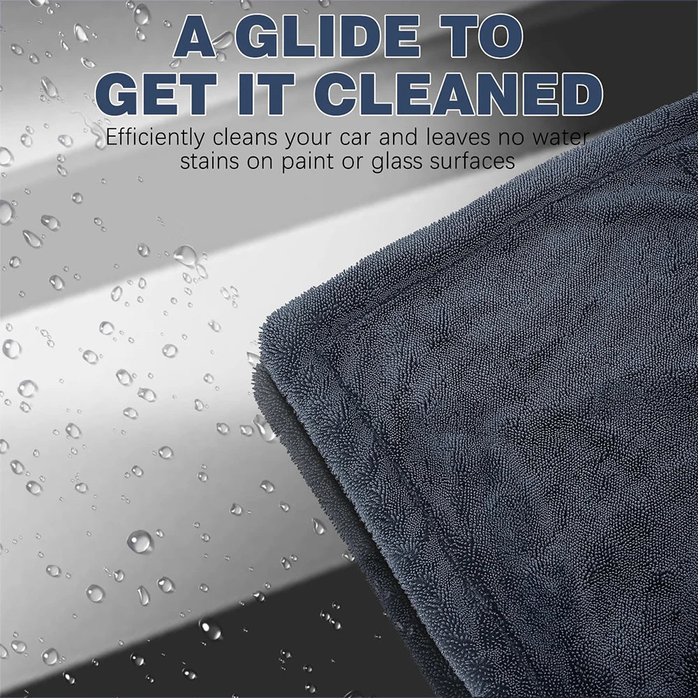AUTOBRIGHT Microfiber 60*90cm 1300gsm One Wipe Drying Towel Car Wash Cloth Premium Cloth Thicken Soft Professional Car Cleaning