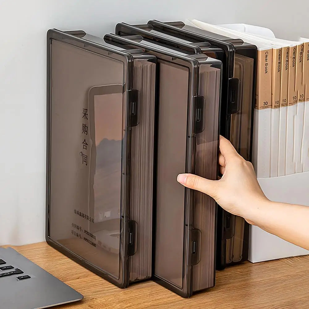 1Pc Document Organizer Box Household Certificate File A4 Box Important Information Registration Book Dust Proof Storage Case