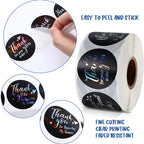 100-500pcs Laser Thank You Stickers for Small Business Holographic Silver Adhesive Labels for Bags Boxes Envelope Mail GIft