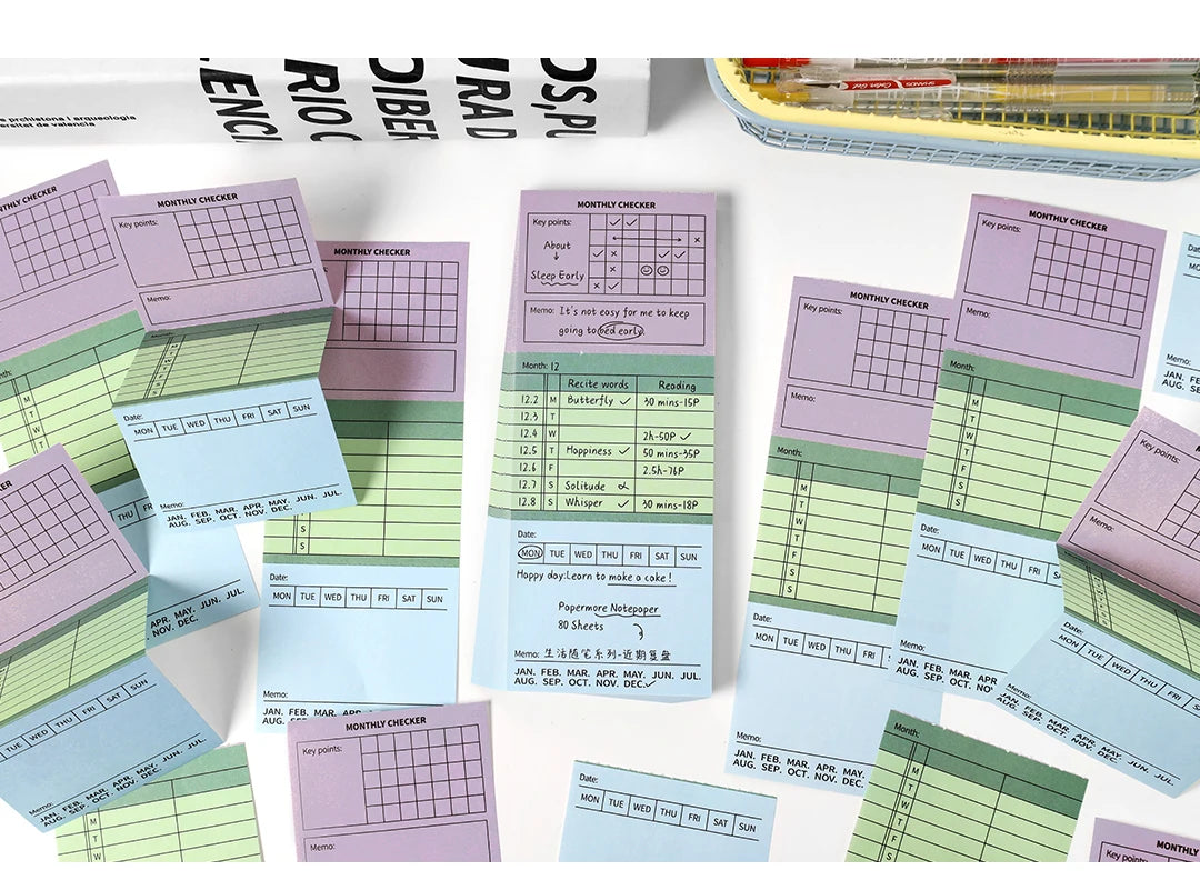 80 Sheets Cartoon Brief Scrapbooking Memo Pad Simple INS Message Paper Student List Notes School Stationery Journaling supplies