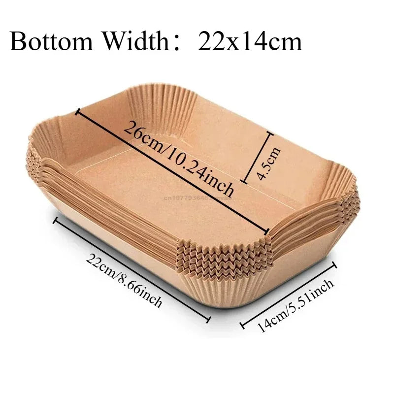 Disposable Round Square Air Fryer Paper Liner Non-Stick Airfryer Baking Paper Kitchen Cooking Accessories