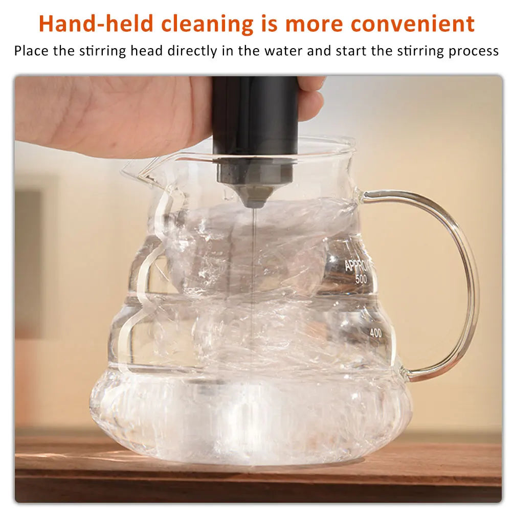 Electric Drink Mixer Rechargable Handheld Milk Frother Powerful Stirrer Egg Beater for Lattes Coffee Foam Maker