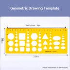 1/4Pcs Circle Template Measurement Geometry Ruler Circular Oval Drawing Template Drafting Ruler Office School Scale Drawing Tool