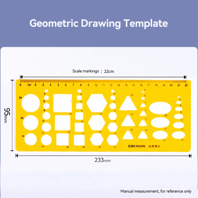 1/4Pcs Circle Template Measurement Geometry Ruler Circular Oval Drawing Template Drafting Ruler Office School Scale Drawing Tool