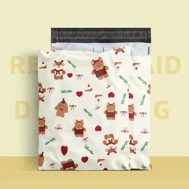 100PCS Poly Mailer Adhesive Envelope Shipping Bag DIY Garment T-shirt Dress Jacket Bra Christmas Toys Gift Packaging Pouches