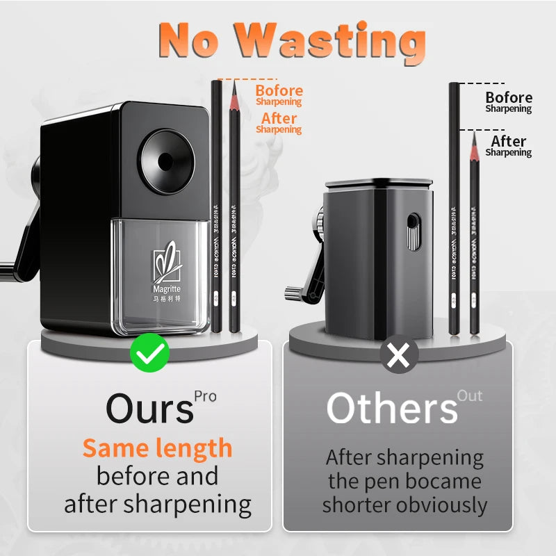 Black Pencil Sharpener Manual for Kids,Professional Adjustable Nibs,for Classroom,Home Use,Sketching Tools as Gift for Artists
