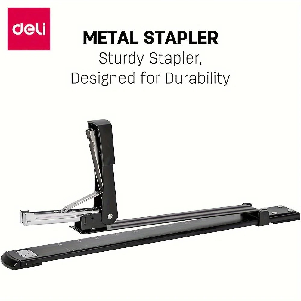 1 pcs Long Arm Manual Stapler Random Color, Ideal for Document Binding, Durable Design, Perfect for Daily Tasks