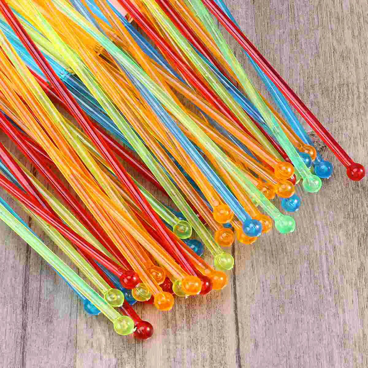 50 Pcs Drinks Coffee Stirrers Swizzle Sticks Long Handle Mix Cocktail Beverage Acrylic