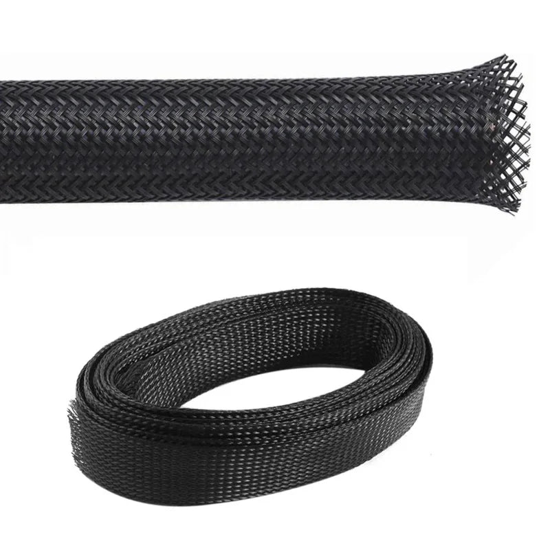 Braided Wire Loom PET Cable Loom Expandable Braided Sleeving Wire Sleeve for TV Computer Home Theater Cable Sleeve 3M/10M