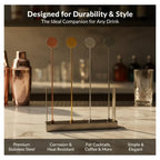 High-Grade 304 Stainless Steel Stirring Sticks Elegant Swizzle Rods For Cocktails Coffee Bar Restaurant Milk Tea Mixing