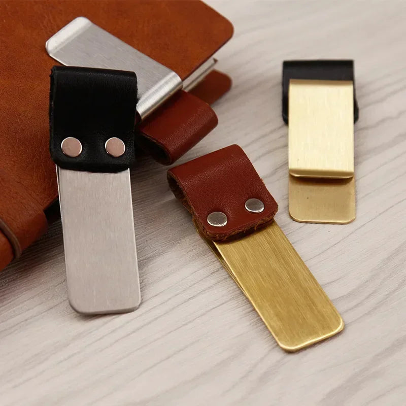 1pc Travelers Notebook Pen Holder Retro Metal Leather Pen Clip Stainless Steel For Midori Travelers Notebook Diary