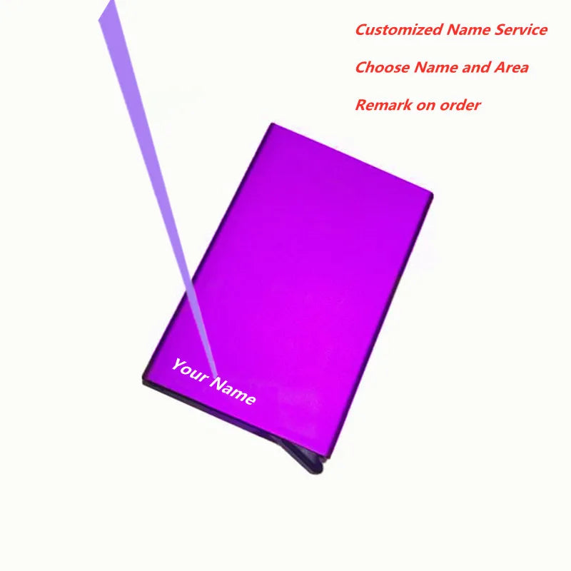 Anti-theft ID Credit Card Holder Minimalist Porte Carte Thin Aluminium carteras Pocket Case Bank Women Men Credit Card Box DIY