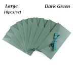 10 Pcs/set Envelope Pearlescent Paper Bow Thicken Ribbon Retro Creative Color Stationery Wedding Invited Gift High Quality