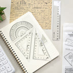 M&G 1 Set Ruler Suit 15cm Straightedge 180 Degree Protractor 45 Degree Triangle Ruler 60 Degree Triangle Ruler Stationery Set
