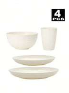 4/16/32pcs Reusable, Plastic Cutlery Set, Dinner Plate/Dessert Plate/Cereal Bowl/Cup, for Home, Birthday Party