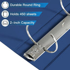 2-Inch 3-Ring Binders with 2 Interior Pockets, Heavy Duty Clear View Presentation Binder Holds 425 Sheets Letter Size, 6 Pack