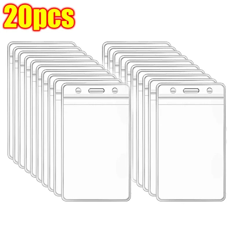 1/20Pcs Waterproof Transparent Card Holder Plastic Protector Case Business Bus Bank Credit Card Protector ID Card Badge Holder