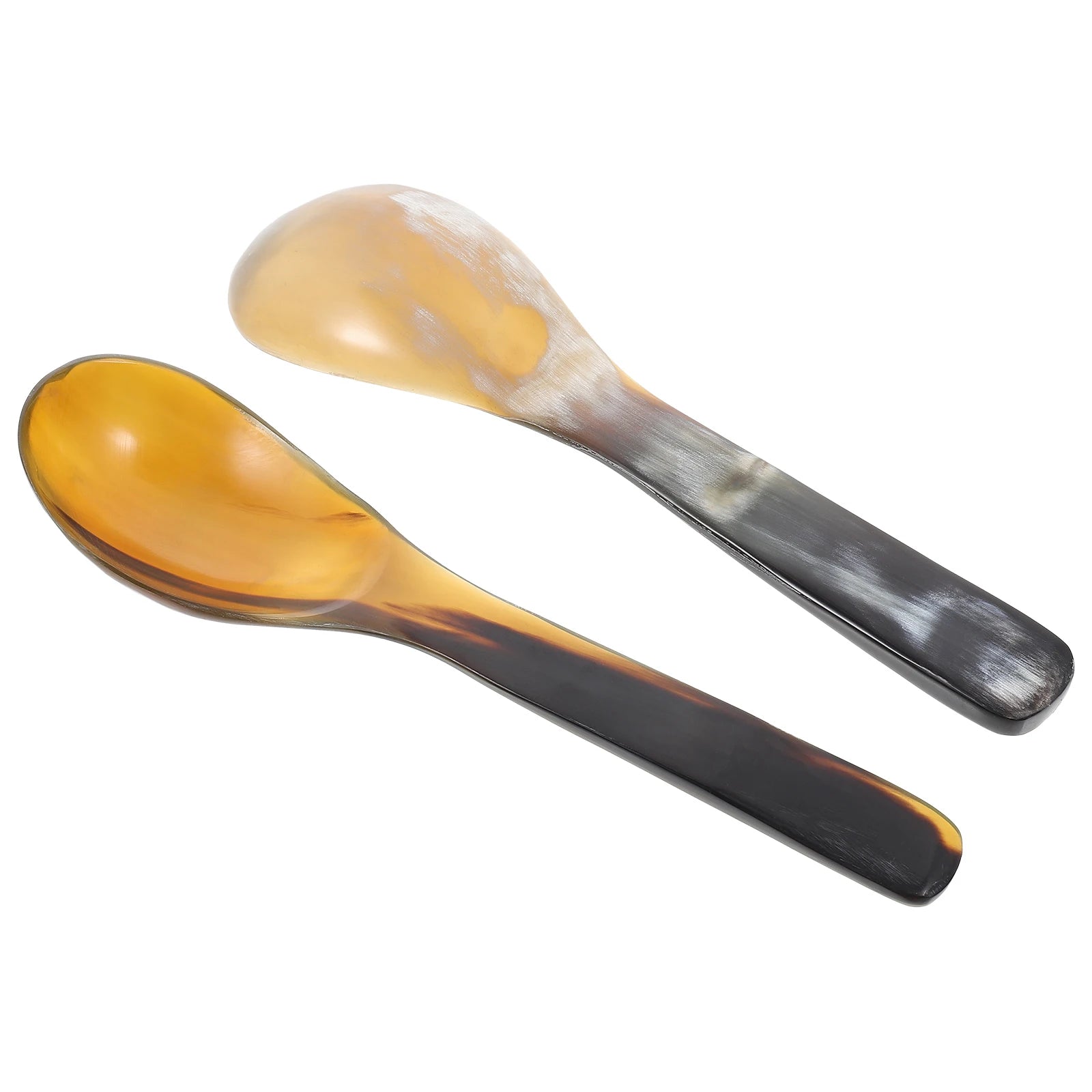 2 Pcs Ox Horn Spoons Kitchen Gadgets Smooth Surface Restaurant Hotel Buffet Easy Clean Daily Use Decorative Effects Rice