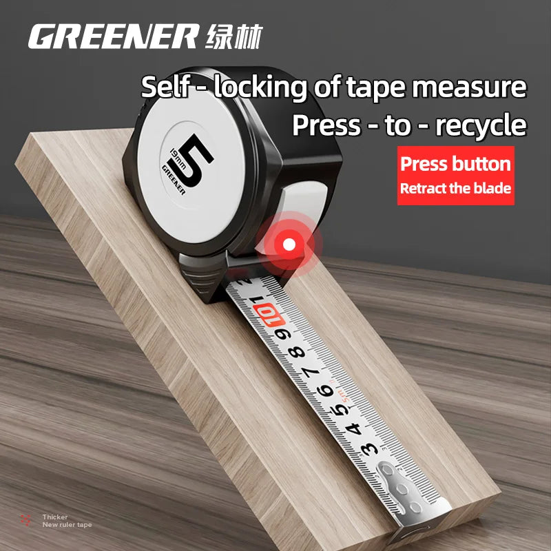 GREENERY 3/5/7.5M Meters Metric Tape Measure Self-Locking Steel Measuring Tape High Precision Wear-Resistant Construction Tools