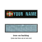 Basque Flag 10X2.5cm Embroidery Custom Name Text Patch Stripes Badge Iron On Or  Patches